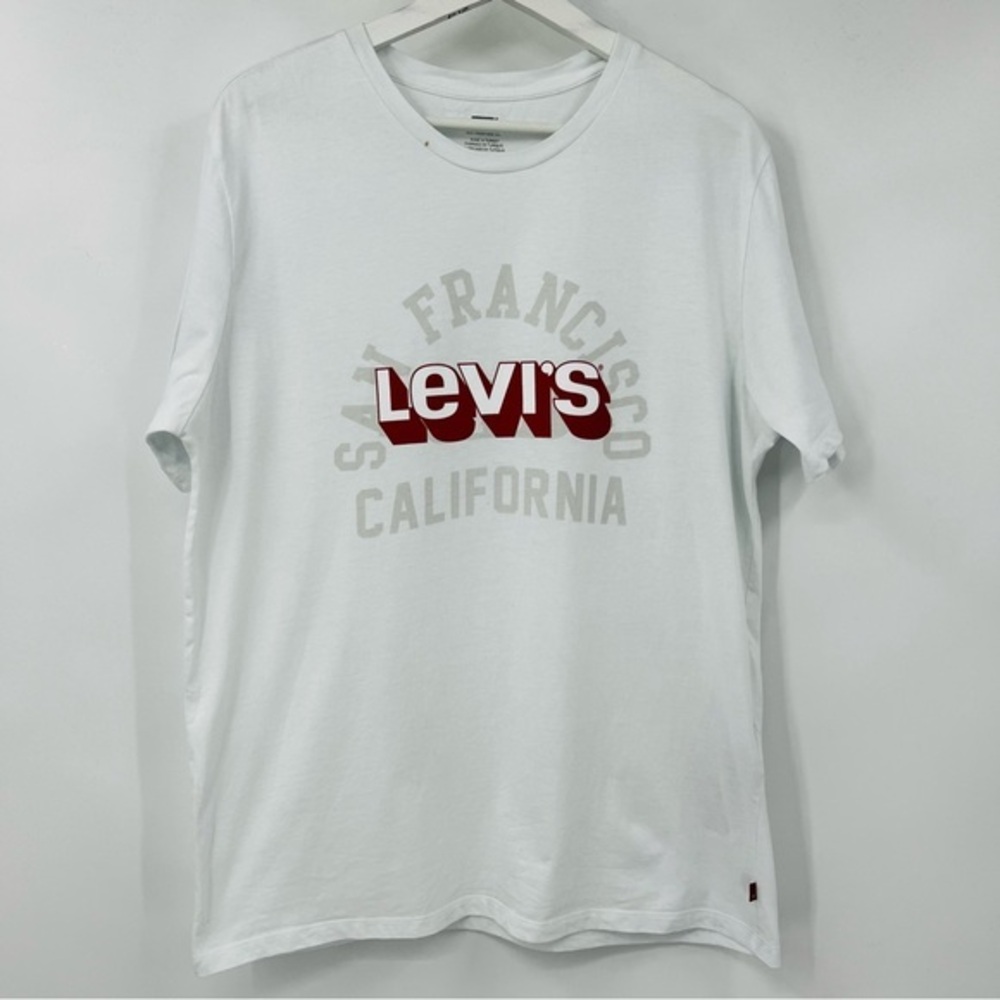 Levi's White‎ Red San Francisco California Short Classic Sleeve Tee Men’s Large